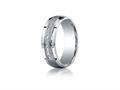 Benchmark® Argentium Silver 7mm Comfort-fit Pave Set 9-stone Diamond Design Band (.18ct)