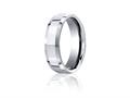 Benchmark® Cobalt Chrome™ 7mm Comfort-fit High Polished Beveled Edge Design Ring