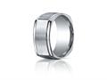 Benchmark® Argentium Silver 10mm  Comfort-fit Four-sided Design Band