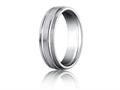 Benchmark® Platinum 6mm Comfort-fit Satin-finished With Parallel Grooves Carved Design Band