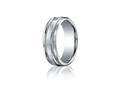 Benchmark® Platinum 7.5mm Comfort-fit Satin-finished Rope Carved Design Band