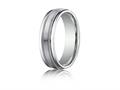 Benchmark® Platinum 6mm Comfort-fit Satin-finished With Milgrain Round Edge Carved Design Band