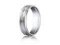 Benchmark® Palladium 6mm Comfort-fit Satin-finished High Polished Center Trim And Round Edge Carved Design Band