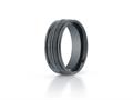 Benchmark® Ceramic 8mm Comfort-fit Satin-finished High Polished Center and Round Edge Design Ring