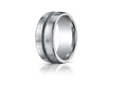 Benchmark® Argentium Silver 10mm Comfort-fit Satin-finished Design Band