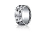 Benchmark® Argentium Silver 10mm Comfort-fit High Polished Groove Design Band