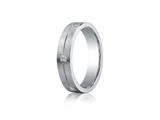 Benchmark® Argentium Silver 5mm Comfort-fit Pave Set 6-stone Diamond Design Band (.12ct)
