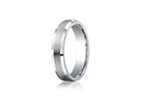 Benchmark® Argentium Silver 5mm Comfort-fit Satin-finished Beveled Edge Design Band