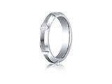 Benchmark® Cobalt Chrome™ 5mm Comfort-fit Satin-finished High Polished Grooves and Beveled Edge Design Ring