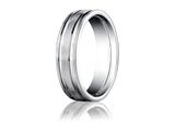 Benchmark® Palladium 6mm Comfort-fit Satin-finished With Parallel Grooves Carved Design Band