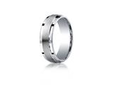 Benchmark® Argentium Silver 7mm Comfort-fit Satin-finished Design Band