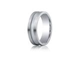 Benchmark® Argentium Silver 7mm Comfort-fit Satin-finished Center Channel Design Band
