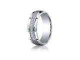 Benchmark® Argentium Silver 7mm Comfort-fit Pave Set 9-stone Diamond Design Band (.18ct)