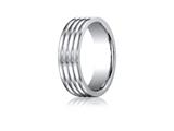 Benchmark® Cobalt Chrome™ 7.0mm Comfort-fit  Satin-finished 4-roll Design Ring