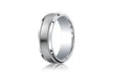 Benchmark® Argentium Silver 7mm Comfort-fit Satin-finished Center With Milgrain Design Band