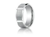 Benchmark® 8mm Comfort-fit Satin-finished Grooves Carved Design Band