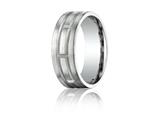 Benchmark® 8mm Comfort-fit Satin-finished Carved Design Band