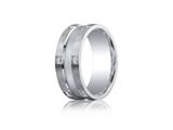 Benchmark® Argentium Silver 9mm Comfort-fit Pave Set 12-stone Diamond Design Band (.24ct)