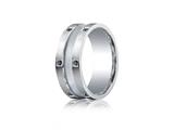 Benchmark® Argentium Silver 9mm Comfort-fit Pave Set 12-stone Black Diamond Design Band (.24ct)