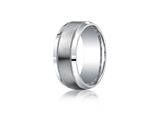 Benchmark® Argentium Silver 9mm Comfort-fit Satin-finished Center With Milgrain Design Band