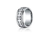 Benchmark® Argentium Silver 10mm Comfort-fit Celtic Cross Design Band