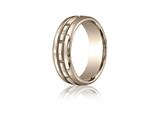 Benchmark® 7.5mm Comfort-fit High Polished Rectangle Carved Design Band
