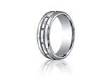 Benchmark® 7.5mm Comfort-fit High Polished Rectangle Carved Design Band