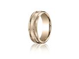Benchmark® 7.5mm Comfort-fit Satin-finished Rope Carved Design Band