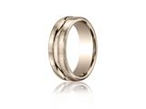 Benchmark® 7.5mm Comfort-fit Satin-finished High Polished Center Cut Carved Design Band