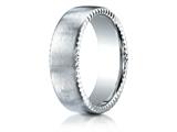 Benchmark® 4.5mm Comfort-fit Satin-finished Rivet Coin Edging Carved Design Band