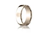 Benchmark® 7.5mm Comfort-fit Satin-finished High Polished Rivet Coin Edging Carved Design Band