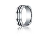Benchmark® 7mm Comfort-fit Four-sided Parallel Center Grooves Design Band