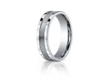 Benchmark® 6mm Comfort-fit Satin-finished Center Squared Edge Carved Design Band