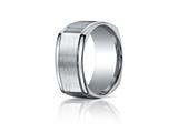 Benchmark® Argentium Silver 10mm  Comfort-fit Four-sided Design Band
