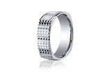 Benchmark® 7mm Comfort-fit Four-sided Grid Pattern Carved Design Band