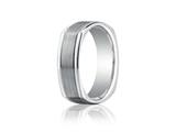 Benchmark® 7mm Comfort-fit Satin-finished Parallel Center Cuts Four-sided Carved Design Band