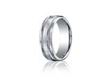 Benchmark® Platinum 7.5mm Comfort-fit Satin-finished Rope Carved Design Band