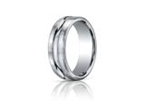 Benchmark® Platinum 7.5mm Comfort-fit Satin-finished High Polished Center Cut Carved Design Band