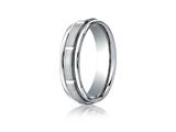 Benchmark® Platinum 6mm Comfort-fit Satin-finished 8 High Polished Center Cuts And Round Edge Carved Design Band