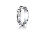Benchmark® Argentium Silver 5mm Comfort-fit Satin-finised Double Groove Center Design Band