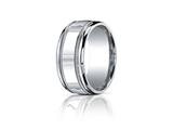 Benchmark® Argentium Silver 10mm Comfort-fit High Polished Milgrain Design Band