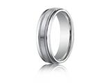 Benchmark® Palladium 6mm Comfort-fit Satin-finished With Milgrain Round Edge Carved Design Band