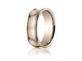 Benchmark® 7.5mm Comfort-fit Satin-finished Concave Round Edge Carved Design Band