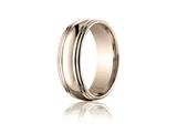 Benchmark® 7.5mm Comfort-fit High Polished Double Round Edge Carved Design Band