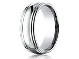 Benchmark® 7.5mm Comfort-fit High Polished Double Round Edge Carved Design Band