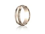 Benchmark® 7.5mm Comfort-fit High Polished With Milgrain Double Round Edge Carved Design Band
