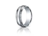 Benchmark® 7.5mm Comfort-fit High Polished With Milgrain Double Round Edge Carved Design Band