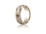 Benchmark® 7.5mm Comfort-fit Satin-finished Double Round Edge Carved Design Band