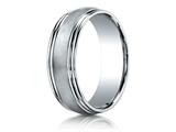 Benchmark® 7.5mm Comfort-fit Satin-finished Double Round Edge Carved Design Band
