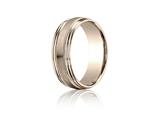Benchmark® 7.5mm Comfort-fit Satin-finished With Milgrain Double Round Edge Carved Design Band